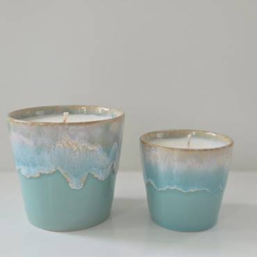 2-in-1 Sojawachs-Kerze im Stoneware-Becher